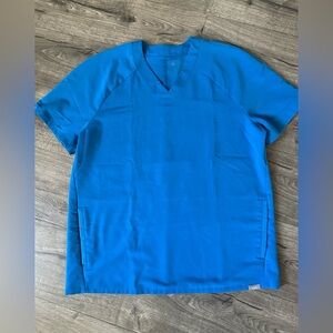 Figs Technical Collection Scrub Top Short Sleeve Size Large  Blue Unisex